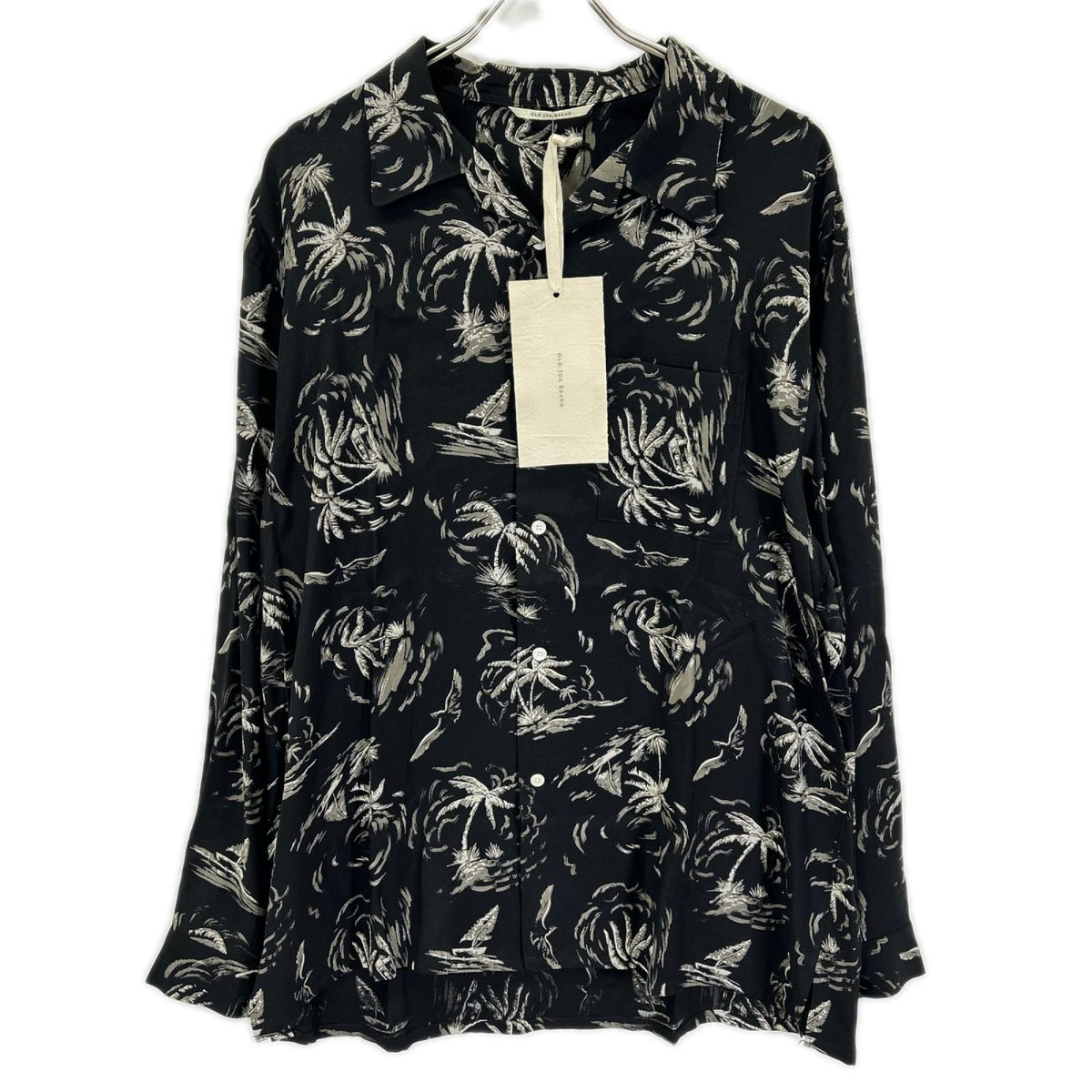 OLDJOE&CO. 26SS Rayon Palm Tree Shirt Black Size 17 1/2