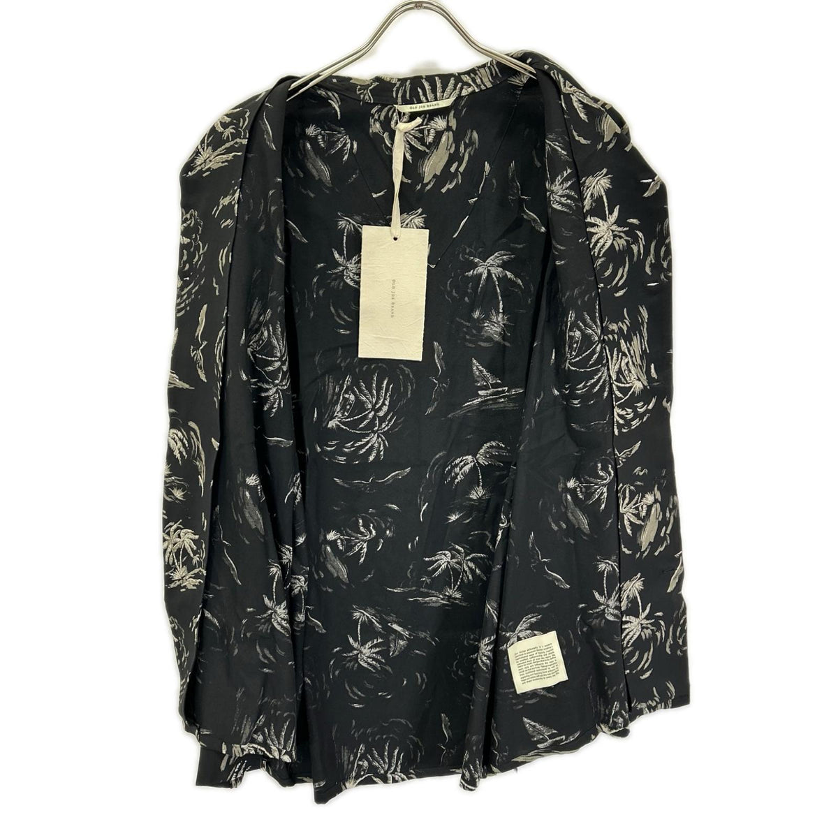 OLDJOE&CO. 26SS Rayon Palm Tree Shirt Black Size 17 1/2