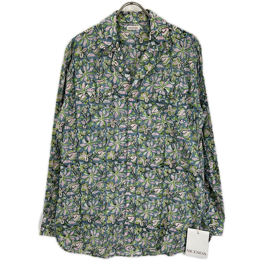 NICENESS Blue PUTHLI.C Floral Print Cowboy Shirt Size M