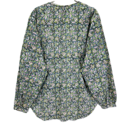 NICENESS Blue ASHA.C Floral Print Peasant Shirt Size L