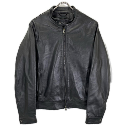 EMMETI JURI Black Lambskin W-Zip Rider Jacket Size 46