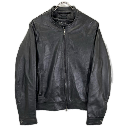 EMMETI JURI Black Lambskin W-Zip Rider Jacket Size 46