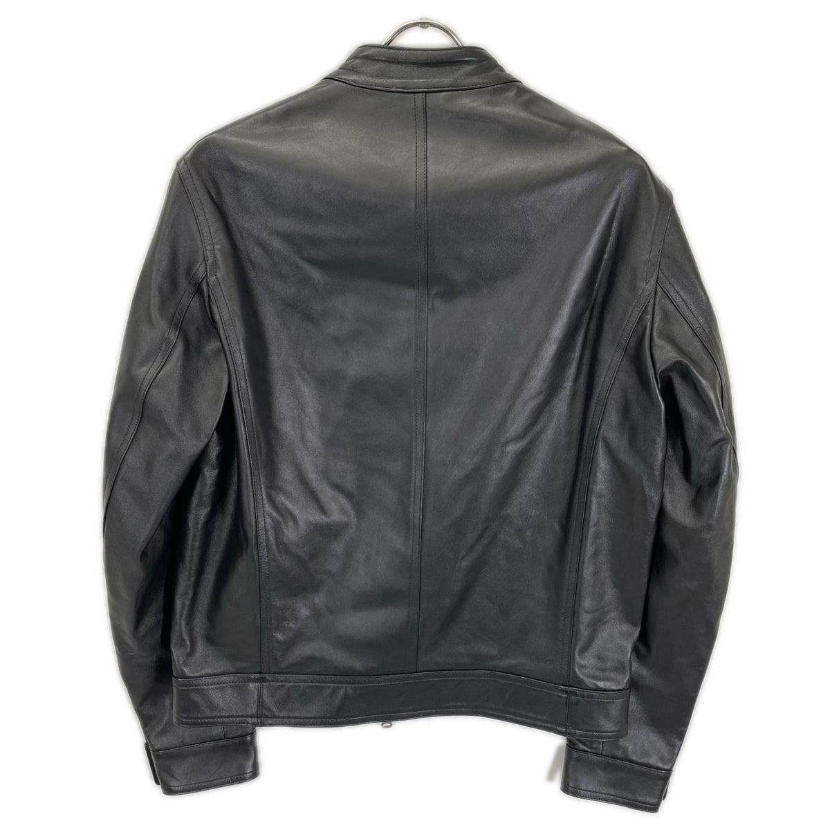 EMMETI JURI Black Lambskin W-Zip Rider Jacket Size 46