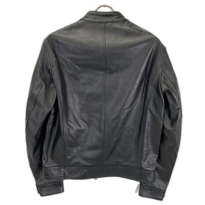 EMMETI JURI Black Lambskin W-Zip Rider Jacket Size 46