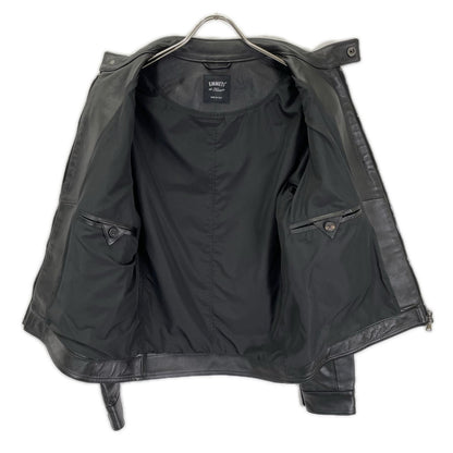 EMMETI JURI Black Lambskin W-Zip Rider Jacket Size 46