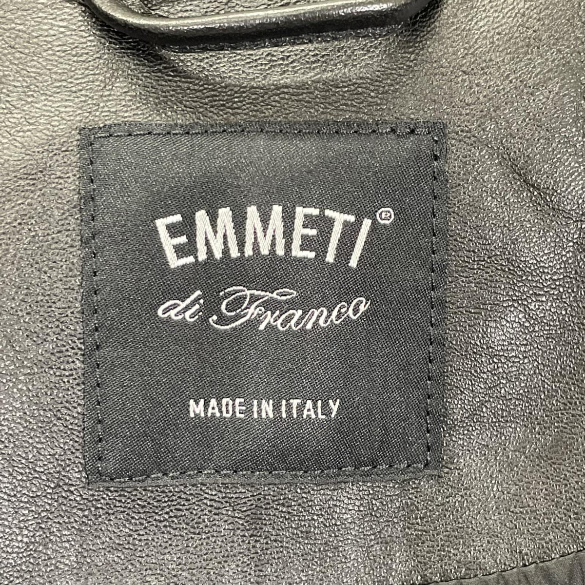 EMMETI JURI Black Lambskin W-Zip Rider Jacket Size 46