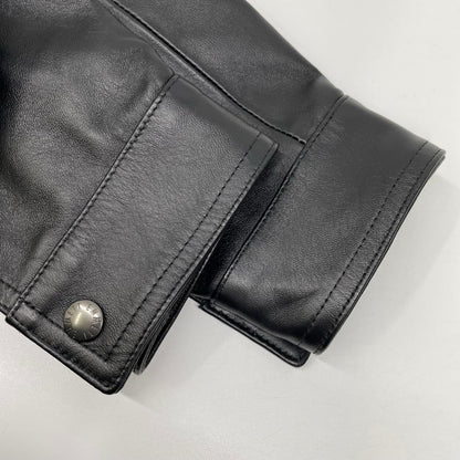 EMMETI JURI Black Lambskin W-Zip Rider Jacket Size 46