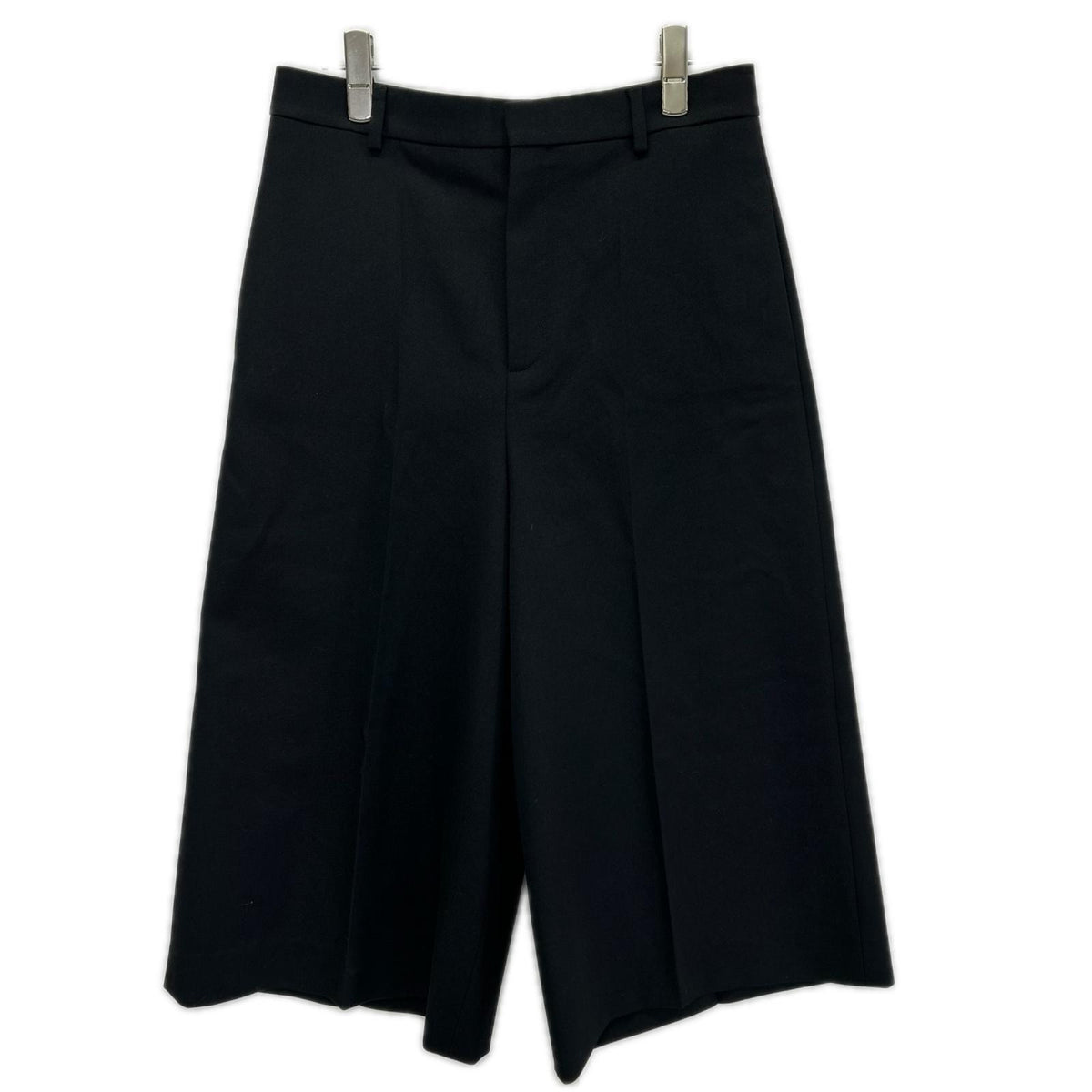 CELINE Hedi Era Wool Wide Cropped Pants Black Size 38