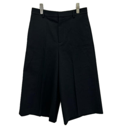 CELINE Hedi Era Wool Wide Cropped Pants Black Size 38