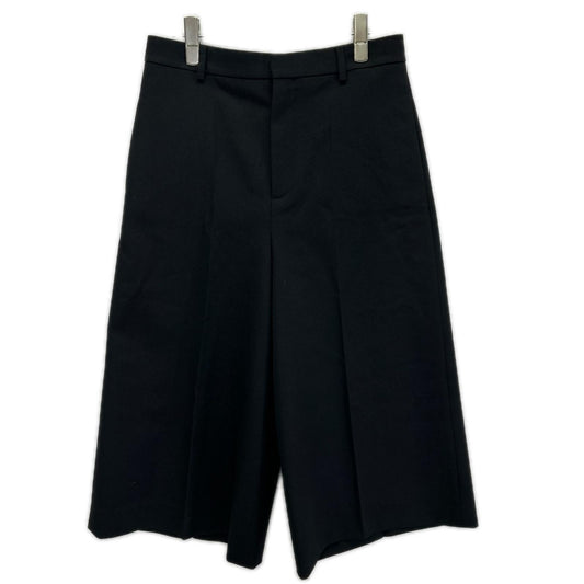 CELINE Hedi Era Wool Wide Cropped Pants Black Size 38