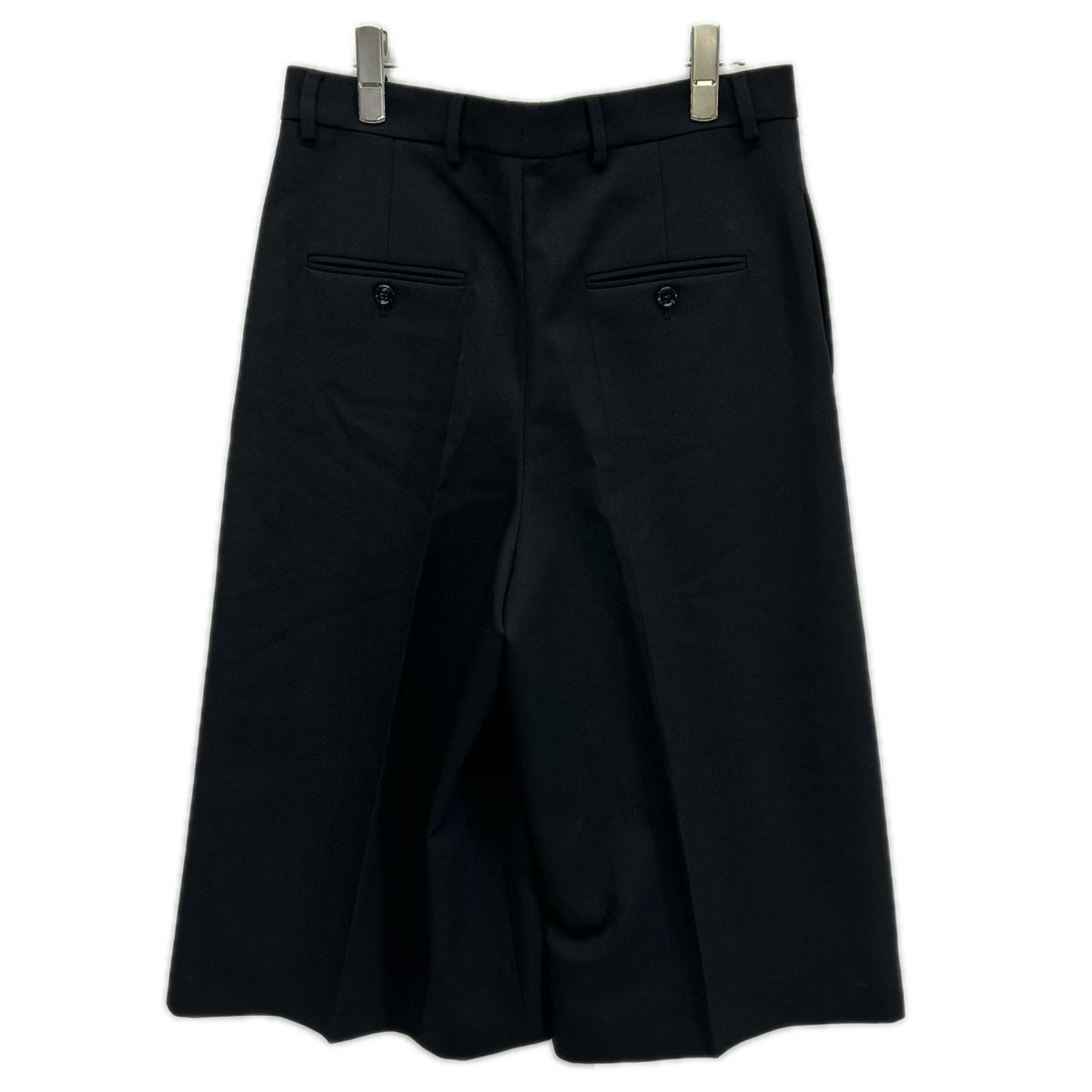 CELINE Hedi Era Wool Wide Cropped Pants Black Size 38