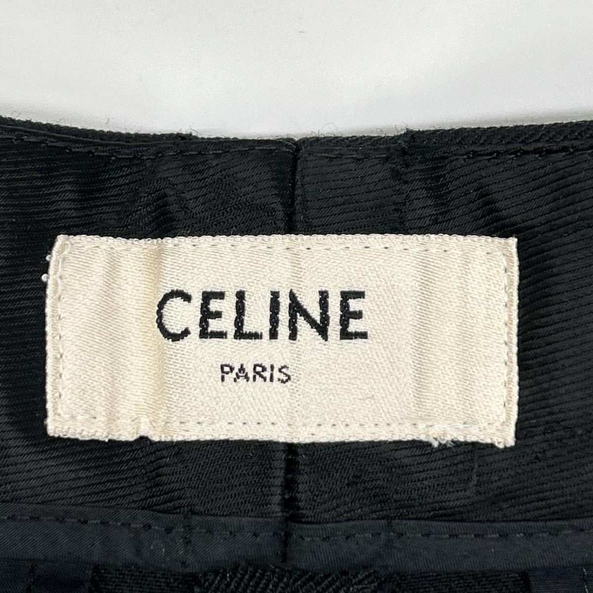 CELINE Hedi Era Wool Wide Cropped Pants Black Size 38