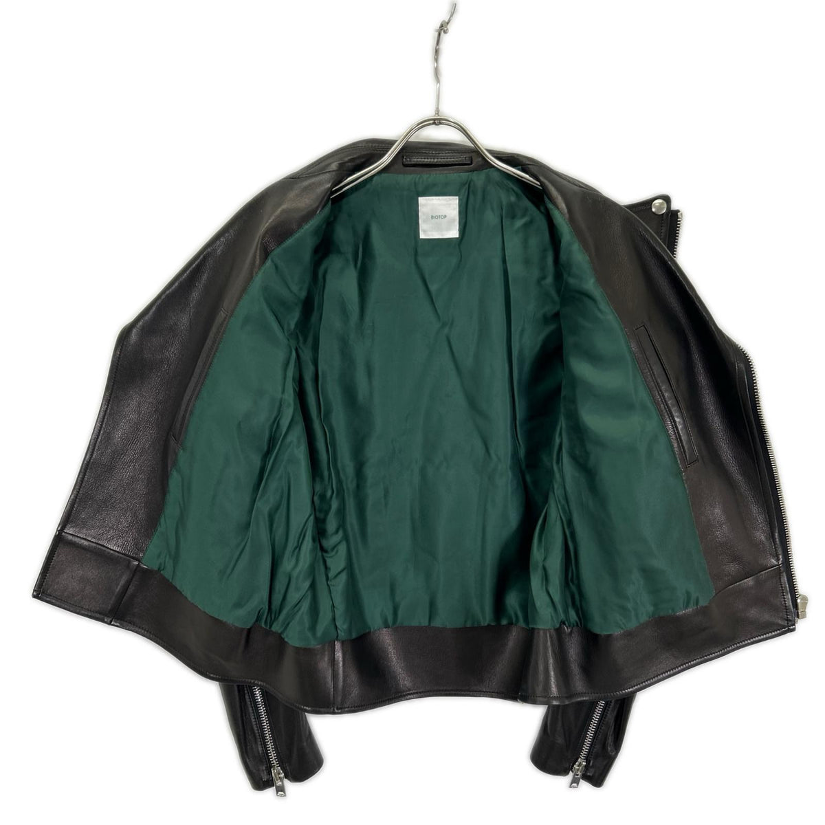 BIOTOP Black Sheepskin Double Rider's Jacket Size S