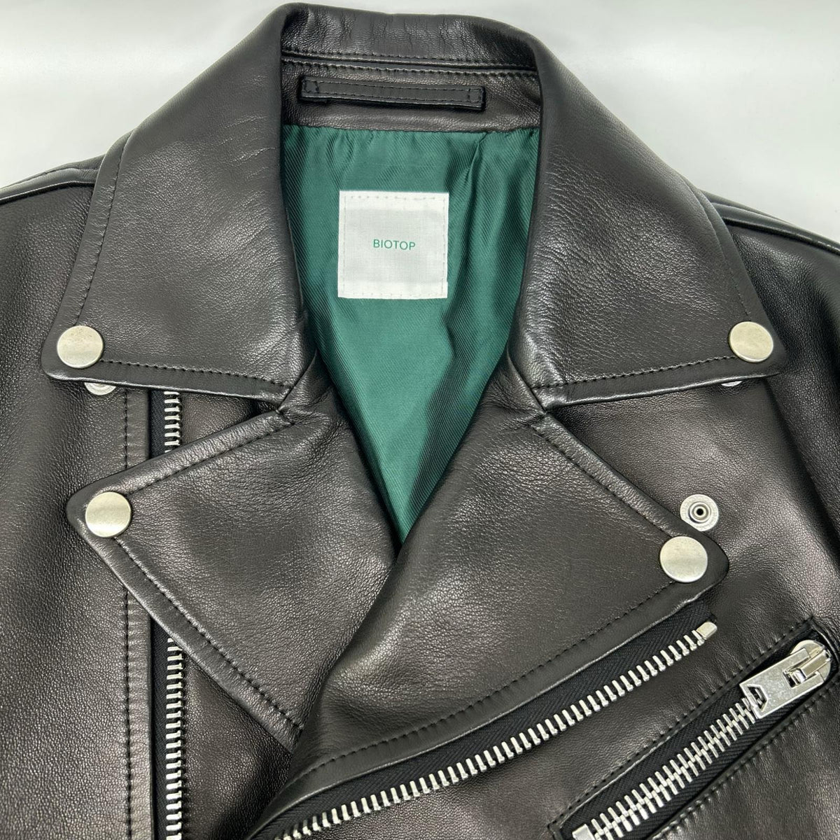 BIOTOP Black Sheepskin Double Rider's Jacket Size S
