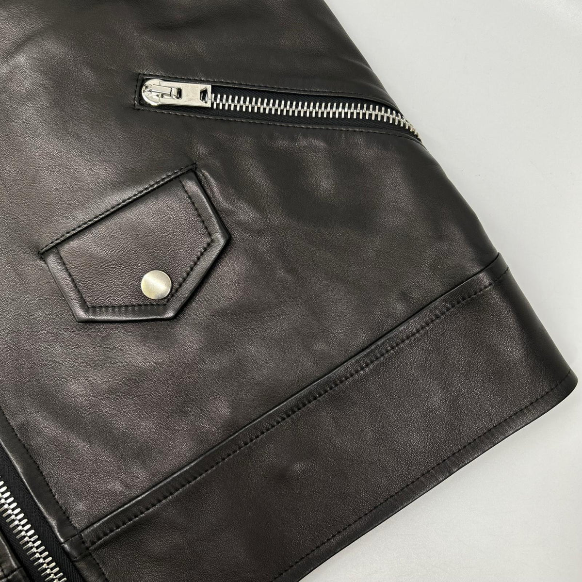 BIOTOP Black Sheepskin Double Rider's Jacket Size S