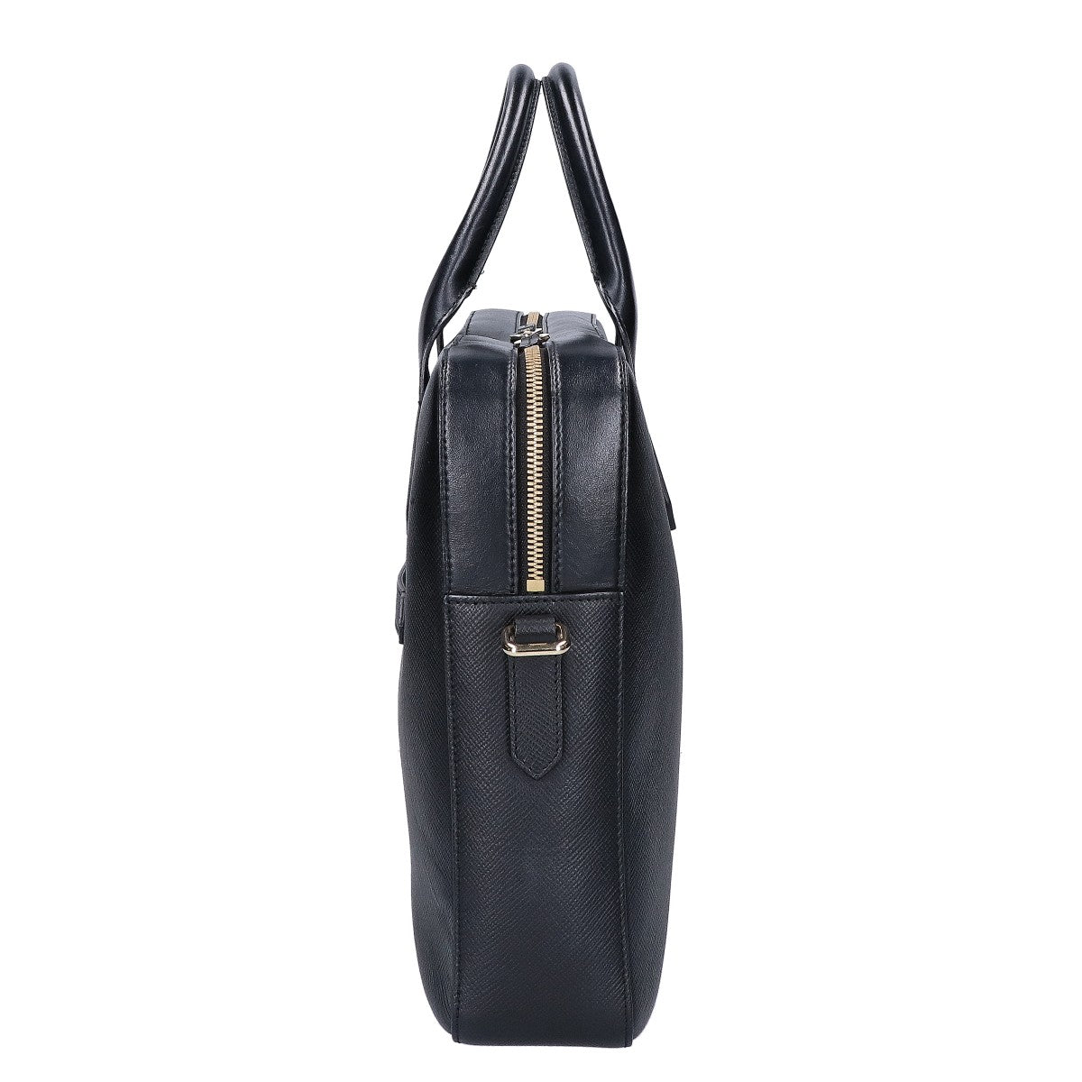 SMYTHSON Panama Grain Leather Briefcase Black/Gold