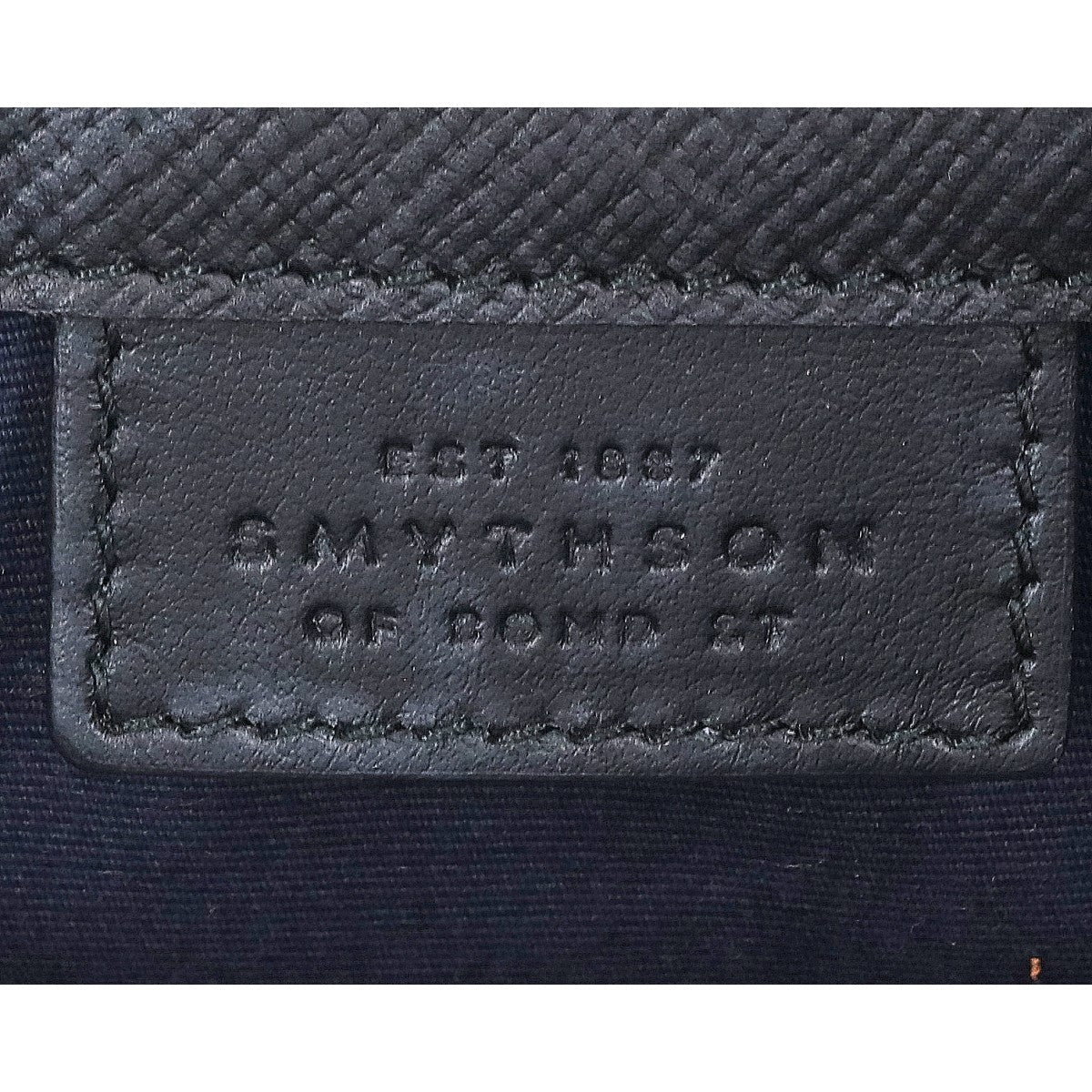 SMYTHSON Panama Grain Leather Briefcase Black/Gold