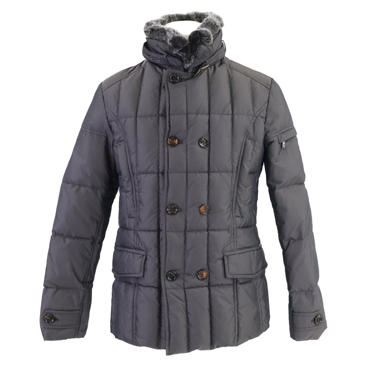 MOORER SIRO-KM Rabbit Fur Jacket Gray Size 48
