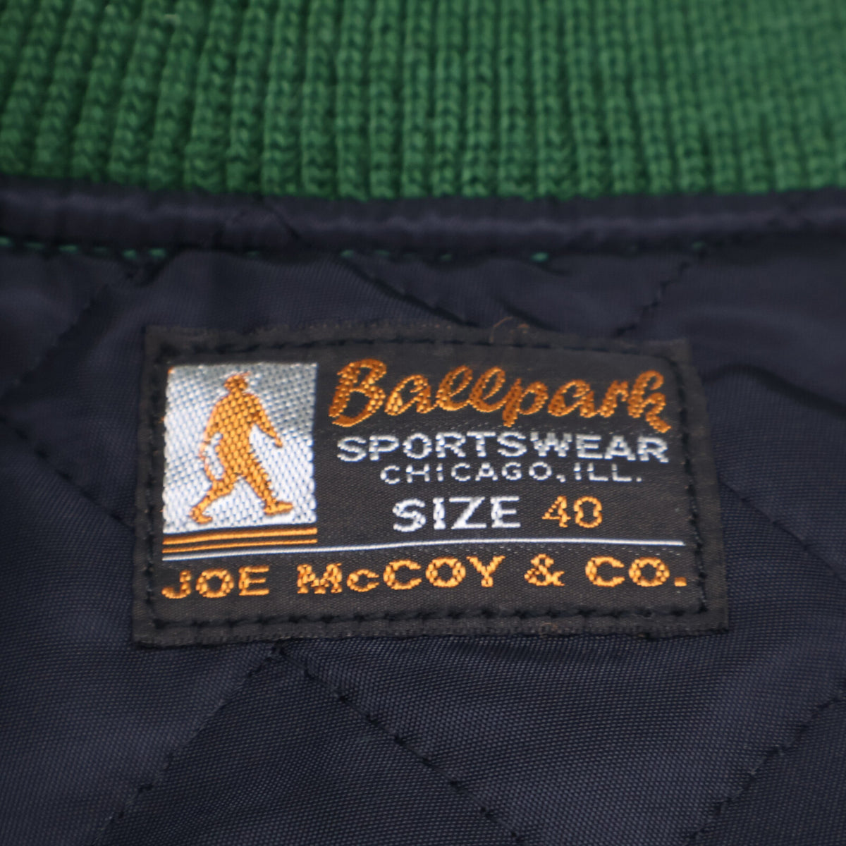 JOE MCCOY MJ23121 Wool Varsity Jacket Green/Ivory Size 40