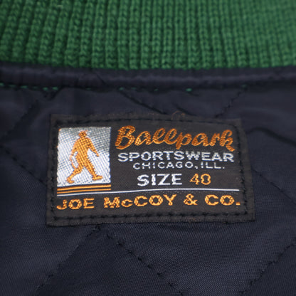 JOE MCCOY MJ23121 Wool Varsity Jacket Green/Ivory Size 40