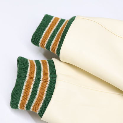 JOE MCCOY MJ23121 Wool Varsity Jacket Green/Ivory Size 40