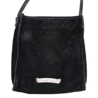 Chrome hearts BS Flare Suede Leather Shoulder Bag Black