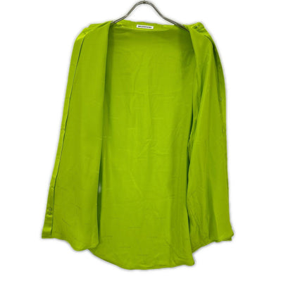 BALENCIAGA 2020 Silk All-Over Pattern Shirt Green Size 32