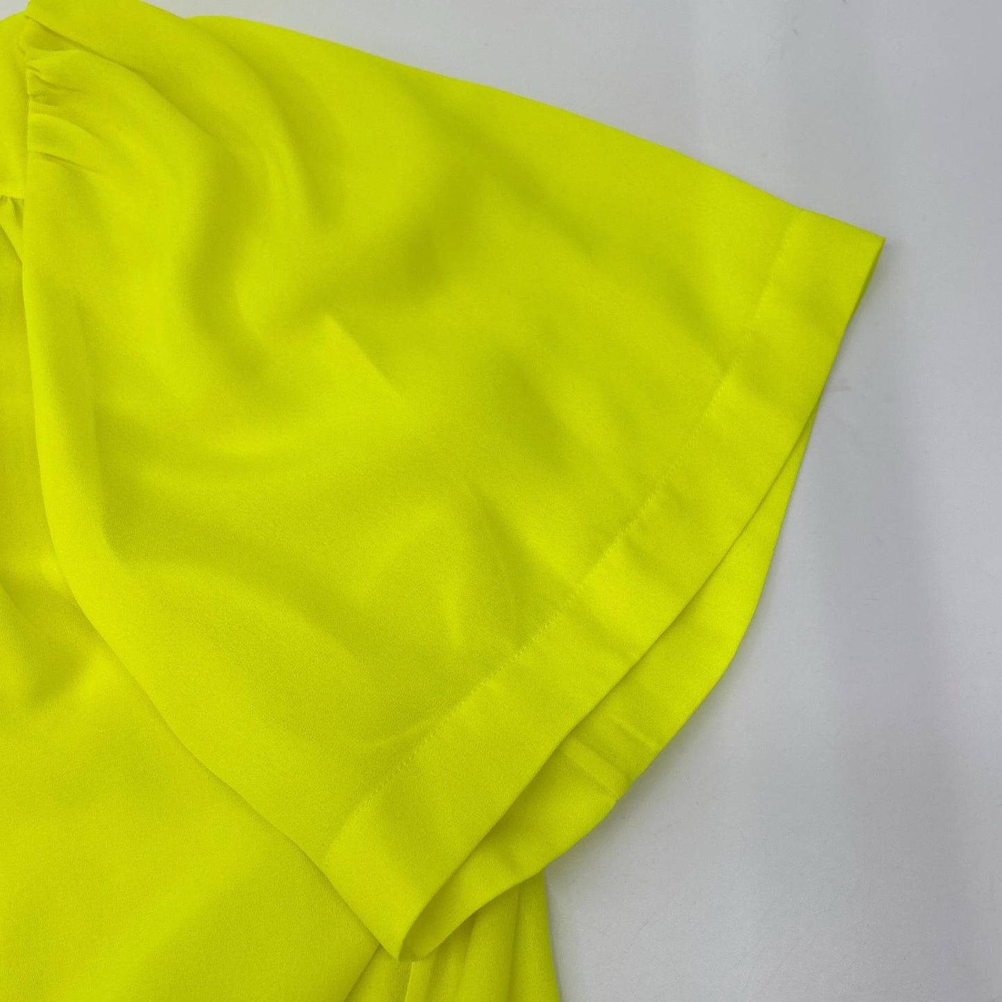 BALENCIAGA 2020 Neon Yellow Ribbon Scarf Size 34
