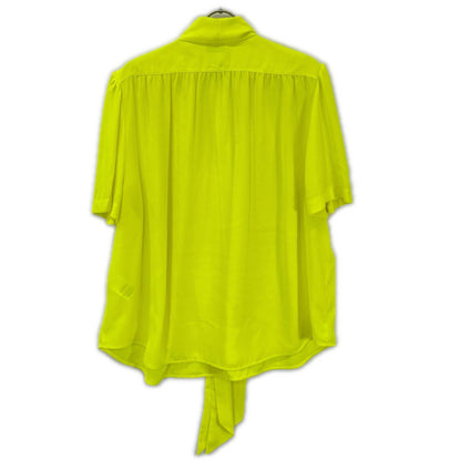 BALENCIAGA 2020 Neon Yellow Ribbon Scarf Size 34