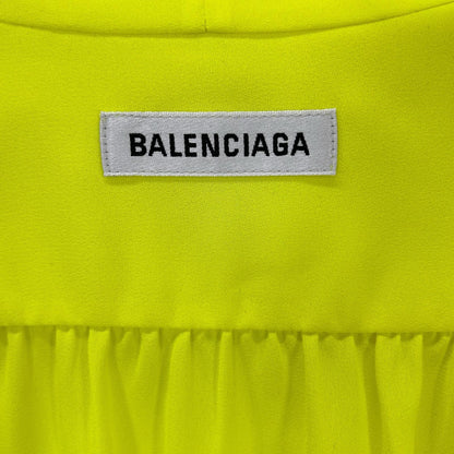 BALENCIAGA 2020 Neon Yellow Ribbon Scarf Size 34