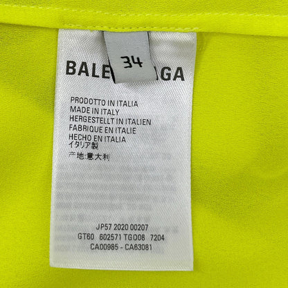 BALENCIAGA 2020 Neon Yellow Ribbon Scarf Size 34
