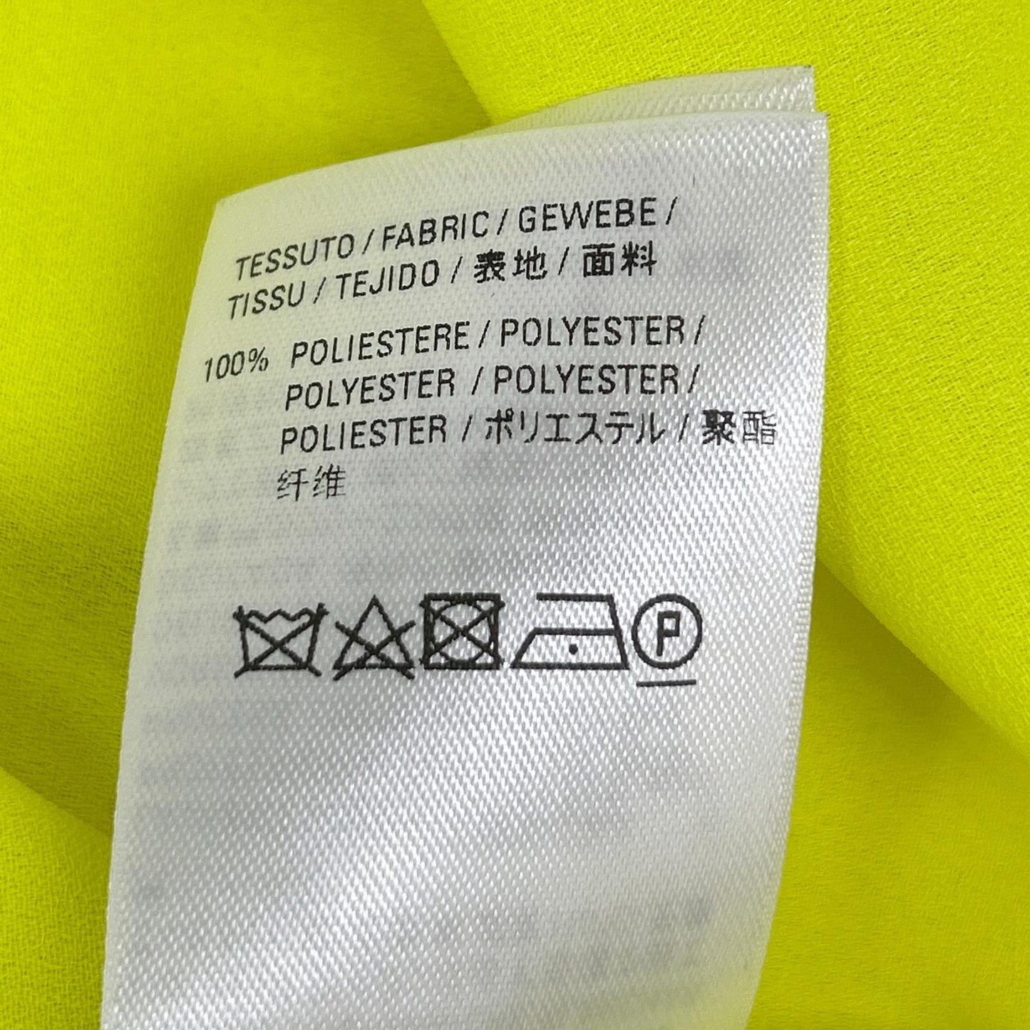 BALENCIAGA 2020 Neon Yellow Ribbon Scarf Size 34