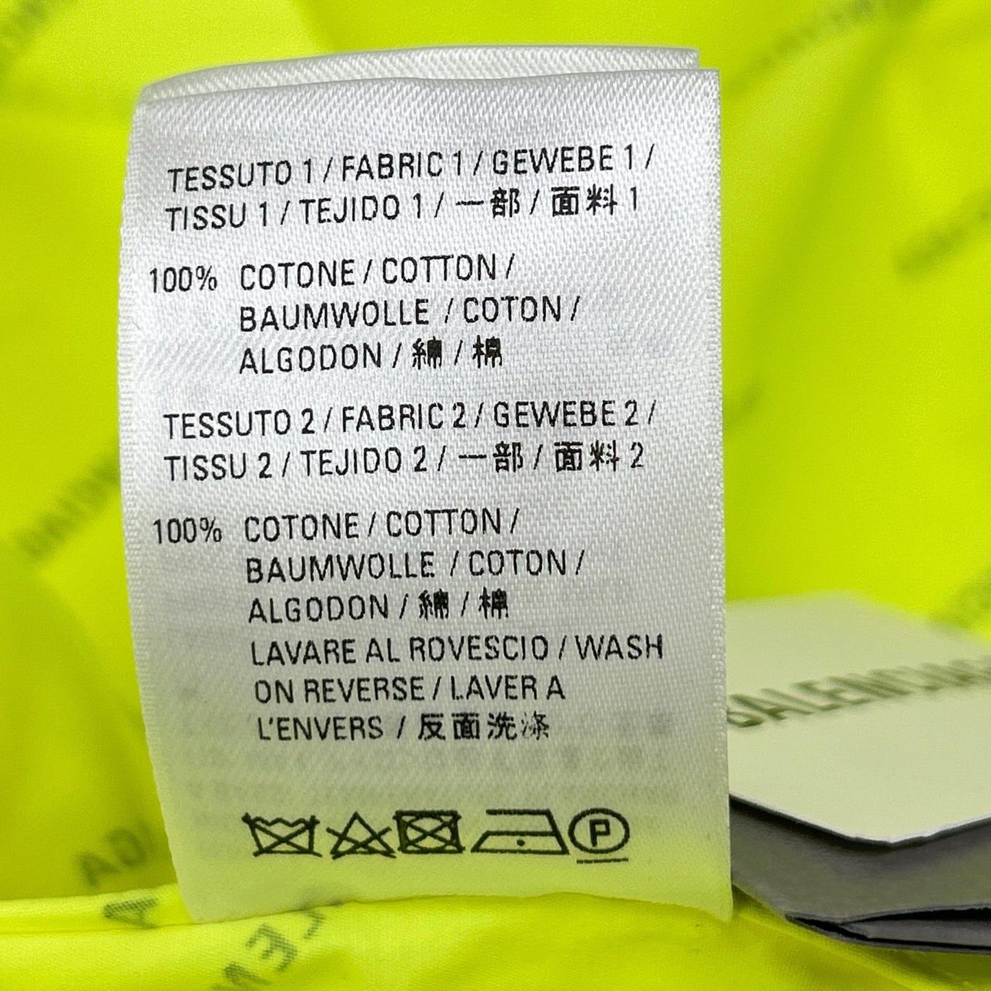 BALENCIAGA 2020 Neon Yellow Cotton Logo Print Shirt Size 34