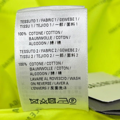 BALENCIAGA 2020 Neon Yellow Cotton Logo Print Shirt Size 34
