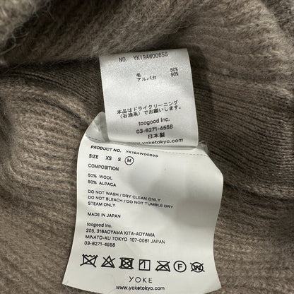 YOKE 19AW Beige Alpaca Wool Crewneck Knit Sweater Size M