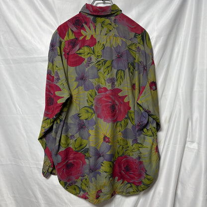 Paul Smith 80s Floral Graphic Long Sleeve Shirt Multi Size L