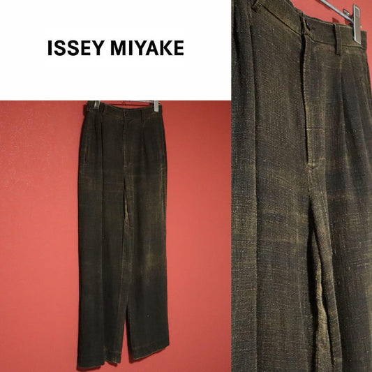 ISSEY MIYAKE 99SS Woven Wide Slacks Brown Size M