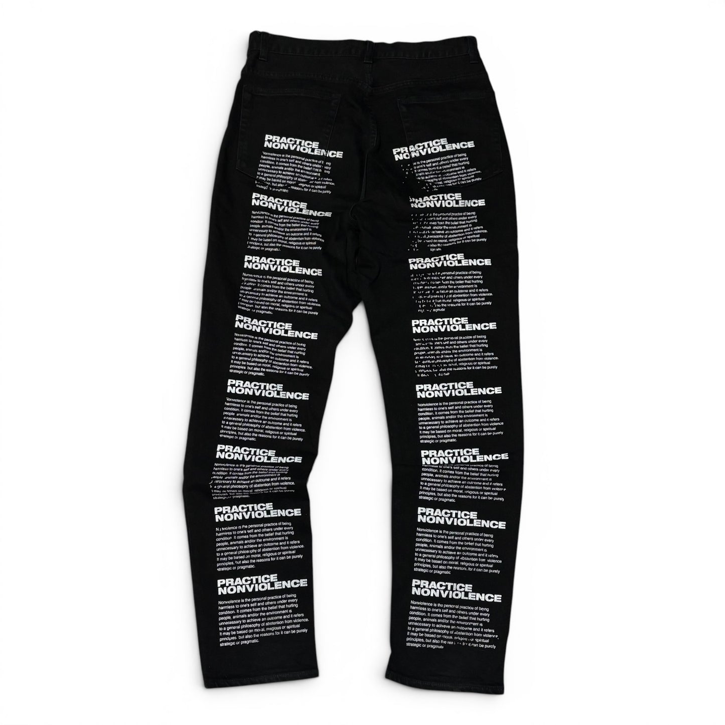 Vintage MISTERGENTLEMAN Black Cotton Graphic Pants Size 32