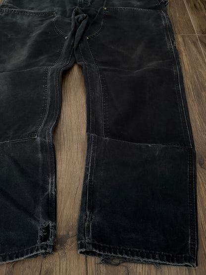Vintage Carhartt Faded Black Double Knee Work Pants