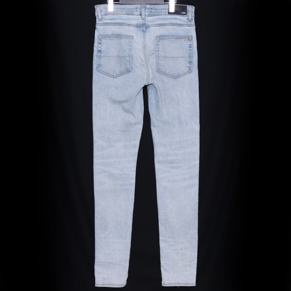 AMIRI MX1 Leather Bandana Skinny Jeans Blue Size 31