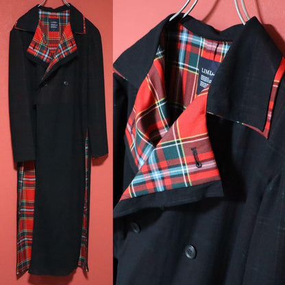 LIMI feu 23AW Layered Check Double Coat Black Size 2