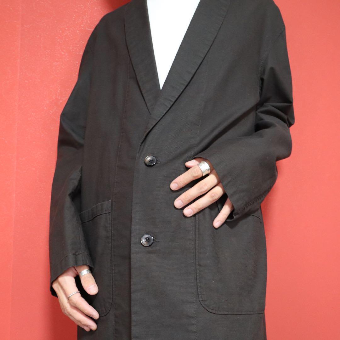 Sophnet. Brown Cotton Shawl Collar Shop Coat Size S