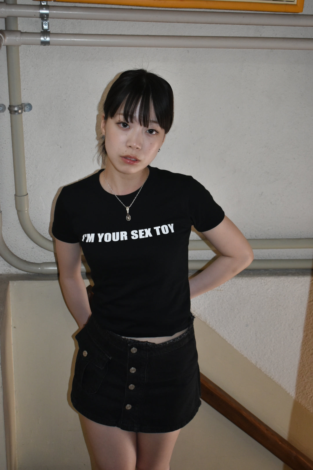 Vintage "I'M YOUR SEX TOY" Black Cotton T-Shirt Size XS