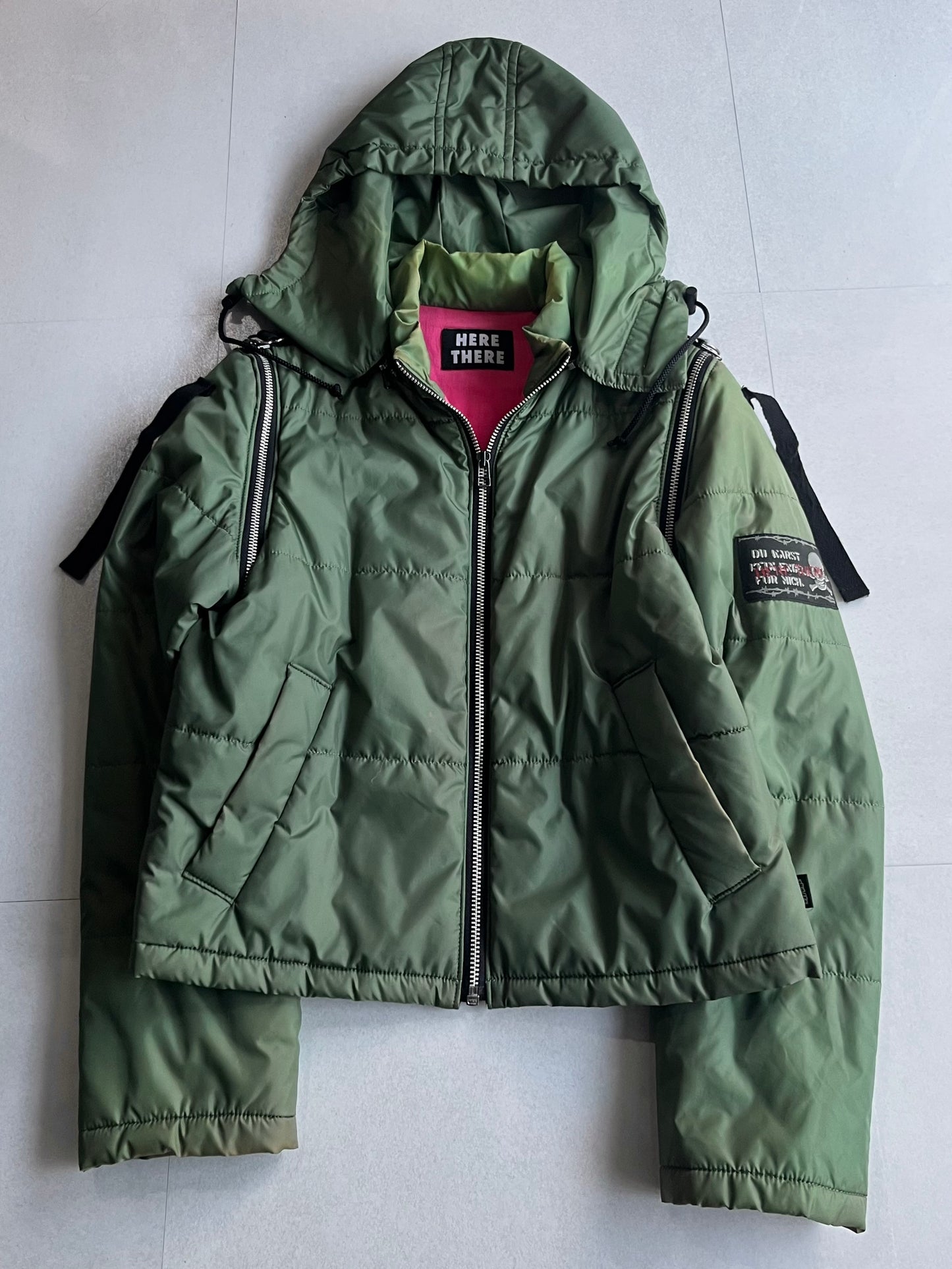 Vintage Green Nylon 'Here There' Gimmick Jacket Size XS