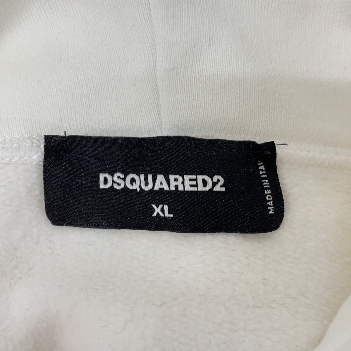 DSQUARED2 2023 White Cotton Logo Hoodie Size XL
