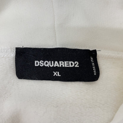 DSQUARED2 2023 White Cotton Logo Hoodie Size XL