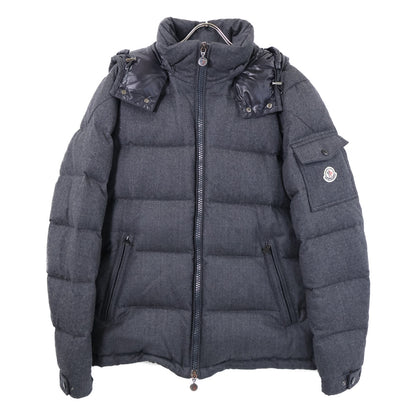 MONCLER Montgenevre Wool Hooded Down Jacket Gray Size 4
