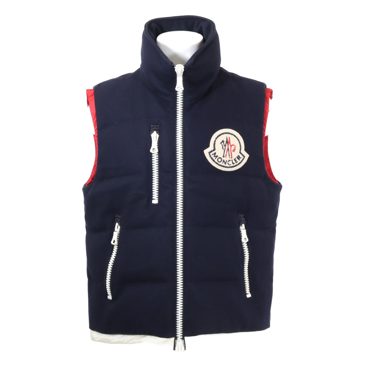 MONCLER x AMI BASTIEN Wool Down Vest Navy Size 4