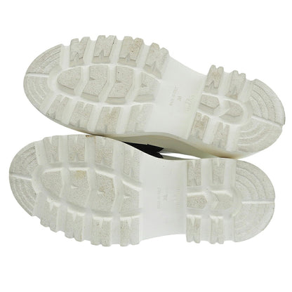 Plan C White Leather Velcro Platform Loafers Size EU 38