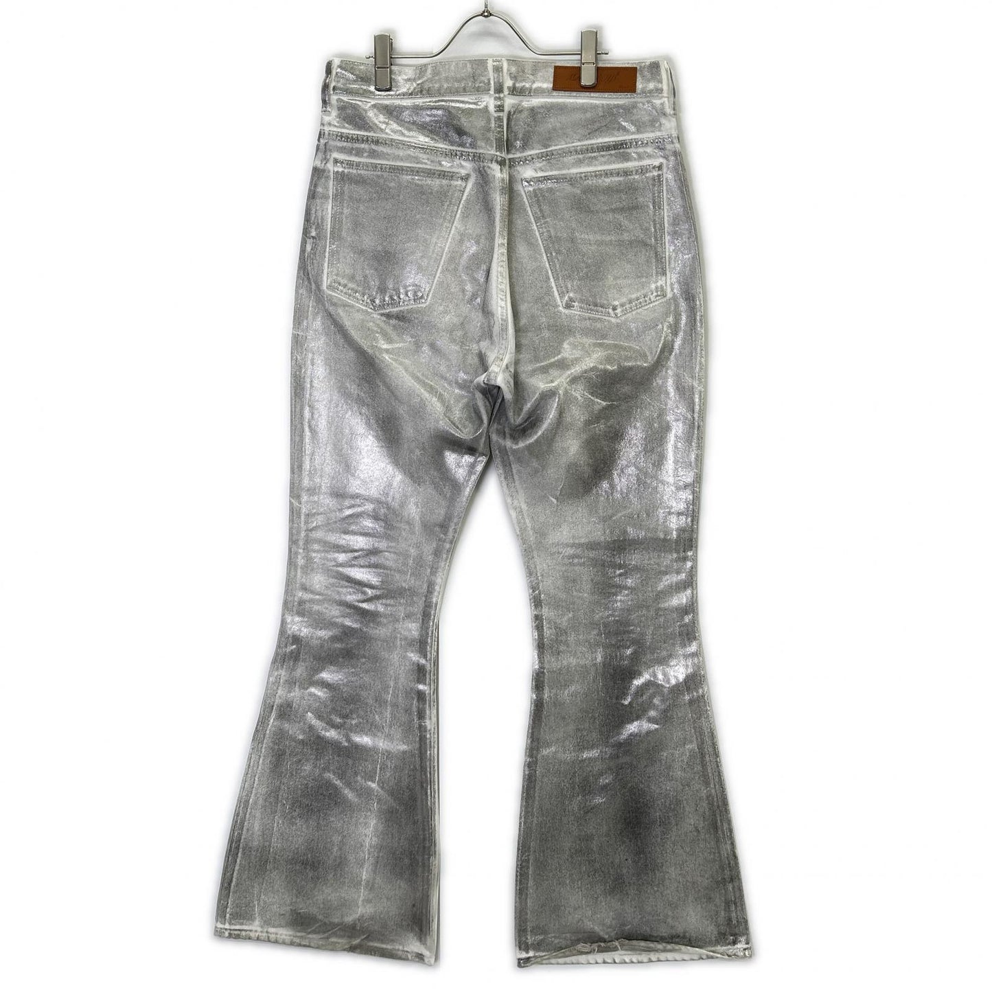 MASU Silver EMBLEM Bell-Bottom Denim Jeans Size 48